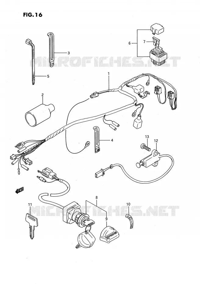 WIRING HARNESS Suzuki QUAD 80 QUADSPORT 1991  LT80M(P3)