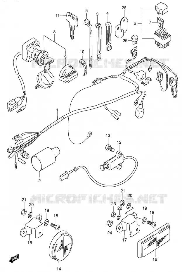 WIRING HARNESS Suzuki QUAD 80 QUADSPORT 2001  LT80K1(P3/P28)