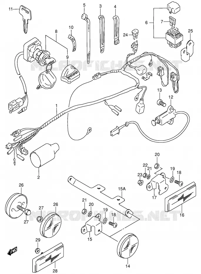WIRING HARNESS Suzuki QUAD 80 QUADSPORT 2005  LT80K5(P3/P28)