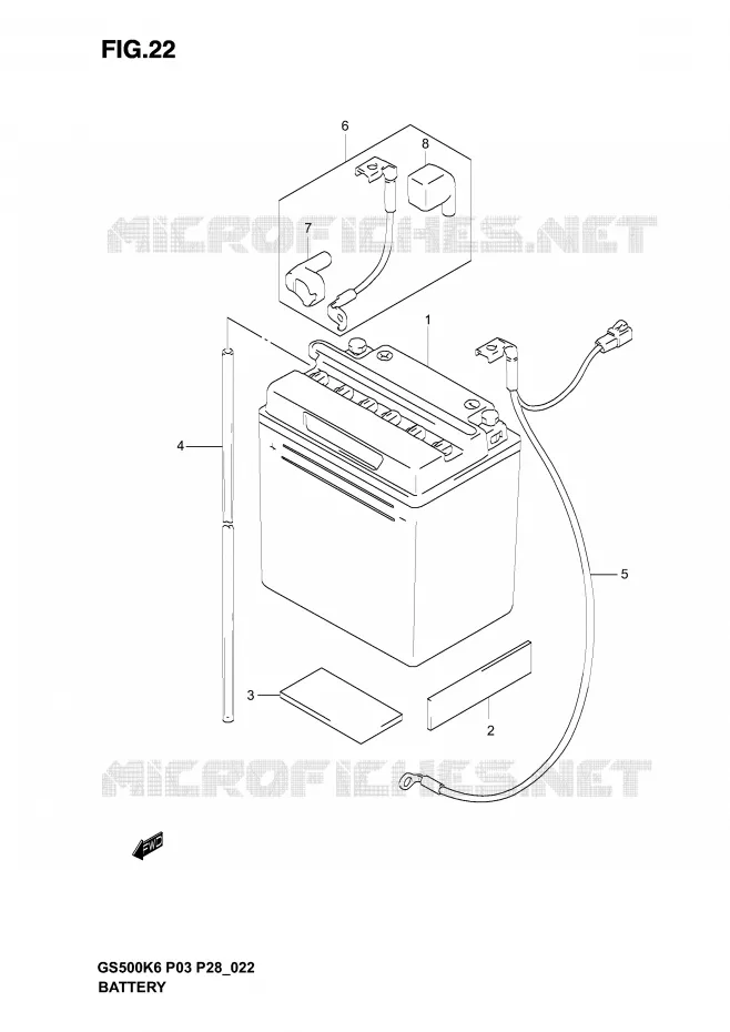 BATTERY Suzuki MOTO 500 GS-F 2006  GS500FK6(P3)