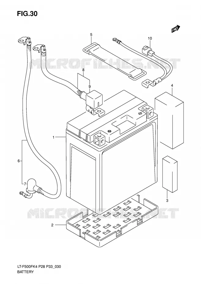 BATTERY Suzuki QUAD 500 VINSON 2004  LT-F500FK4(P28/P33)