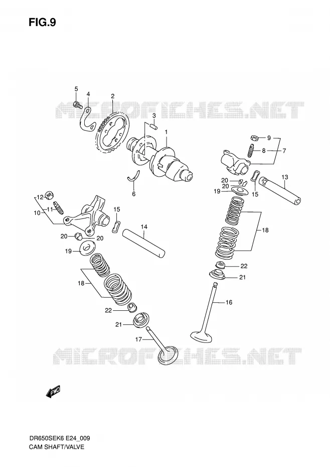 CAM SHAFT - VALVE Suzuki MOTO 650 DR 2006  DR650SEK6(E24)