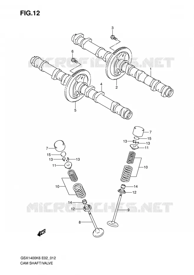CAM SHAFT/VALVE Suzuki MOTO 1400 GSX 2007  GSX1400ZK7(E2)