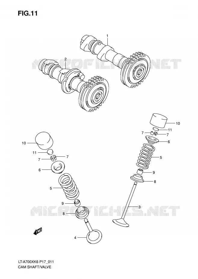 CAMSHAFT - VALVES Suzuki QUAD 700 KINGQUAD 2007  LT-A700XK7(P17)