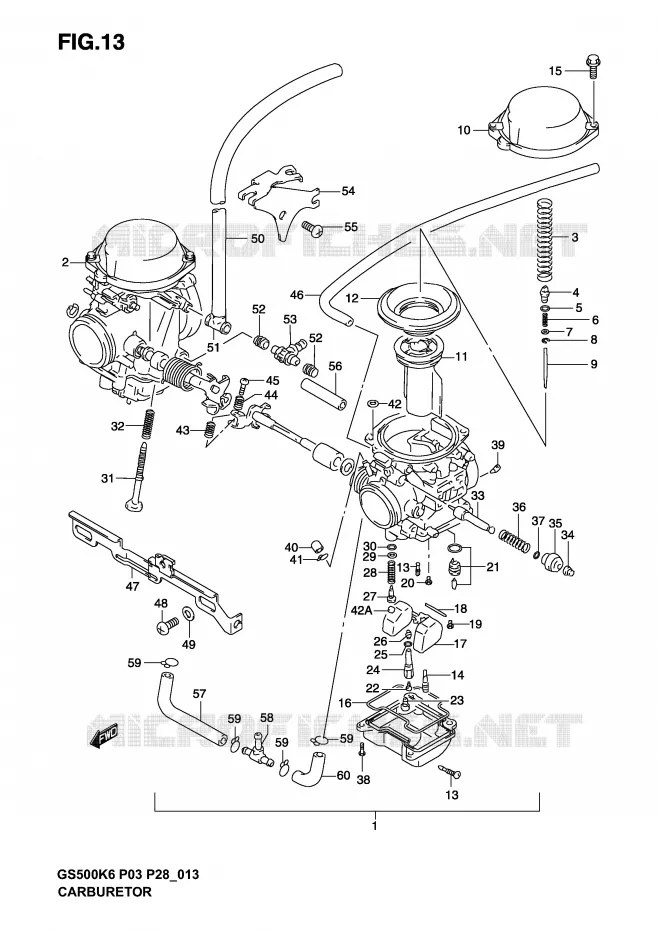 CARBURETOR (MODEL K3) Suzuki MOTO 500 GS-E 2006  GS500K6(P3)