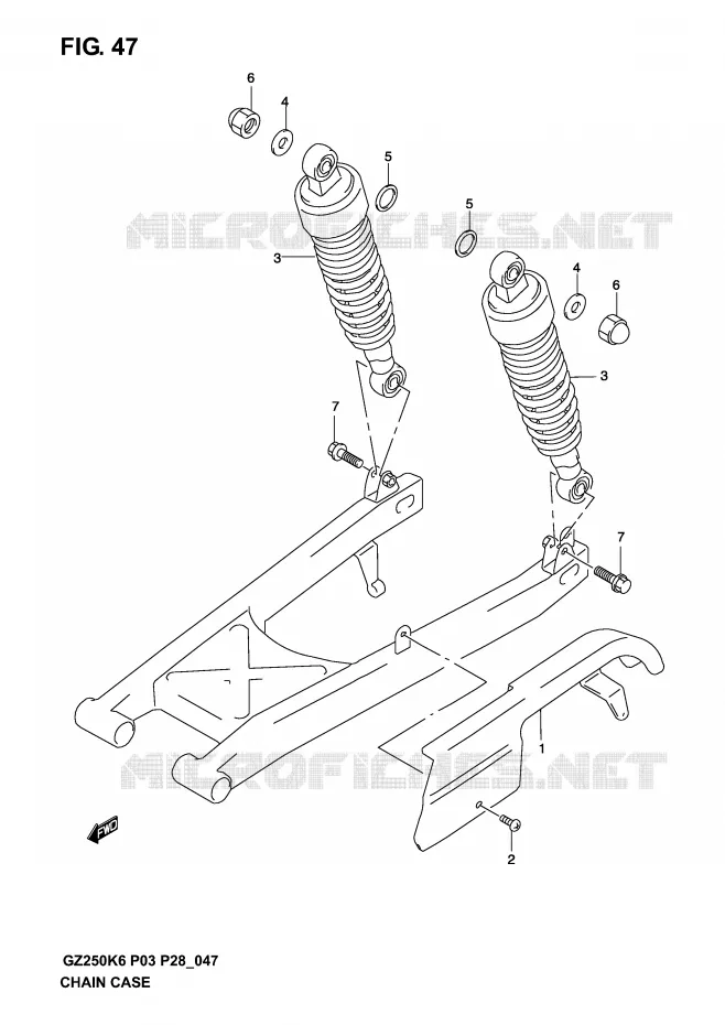 CHAIN GUARD Suzuki MOTO 250 MARAUDER 2006  GZ250K6(P3)