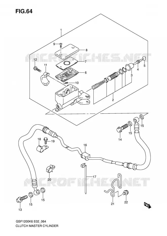 CLUTCH MASTER CYLINDER (GSF1200SK6/SAK6) Suzuki MOTO 1200 BANDIT-S 2006  GSF1200SAK6(E2)