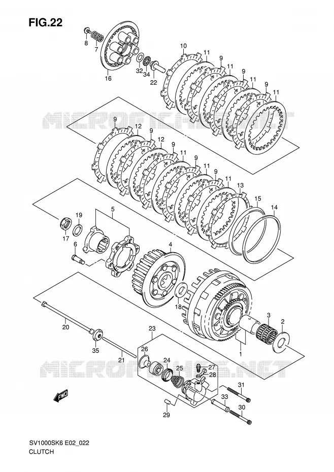 CLUTCH Suzuki MOTO 1000 SV 2006  SV1000U1K6(E2)