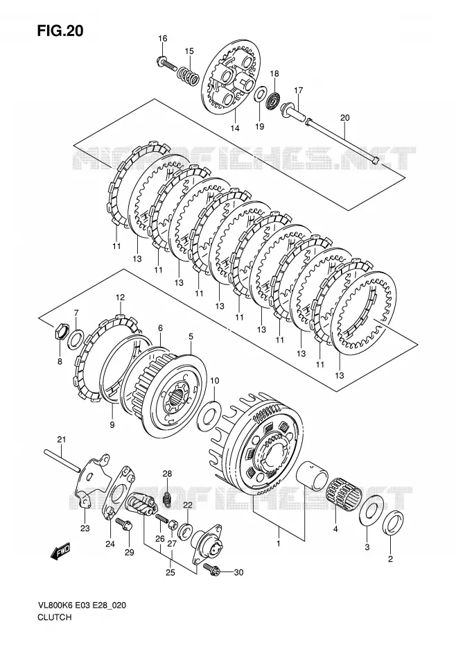 CLUTCH Suzuki MOTO 800 VOLUSIA 2010  VL800CL0(E3/E28)