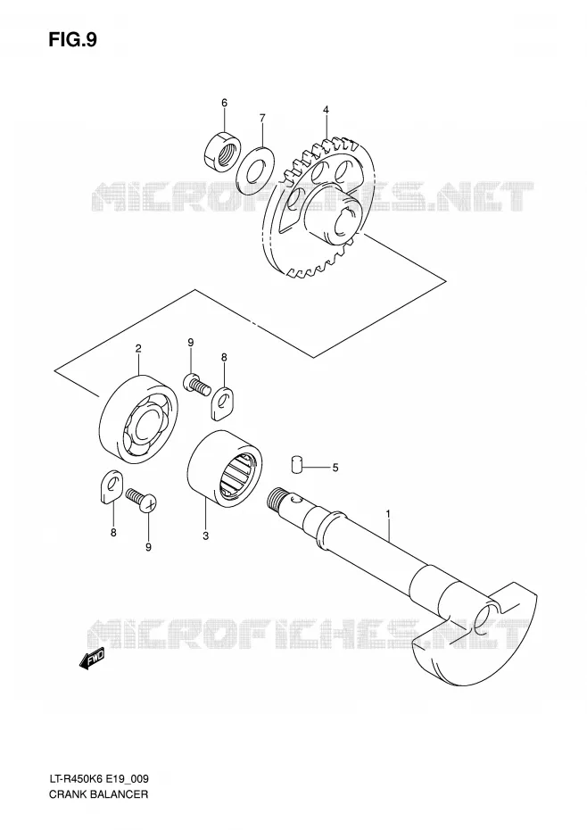 CRANK BALANCER Suzuki QUAD 450 QUADRACER 2006  LT-R450K6(E19)