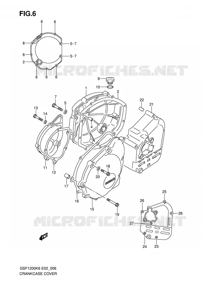 CRANKCASE COVER Suzuki MOTO 1200 BANDIT 2006  GSF1200AK6(E2)