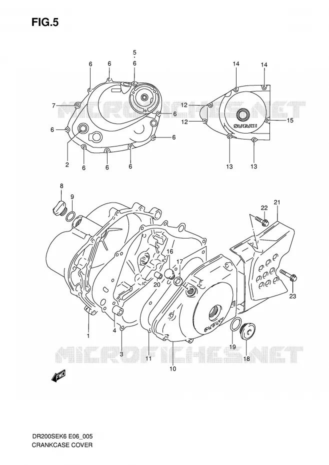 CRANKCASE COVER Suzuki MOTO 200 DR 2008  DR200SEK8(E6)