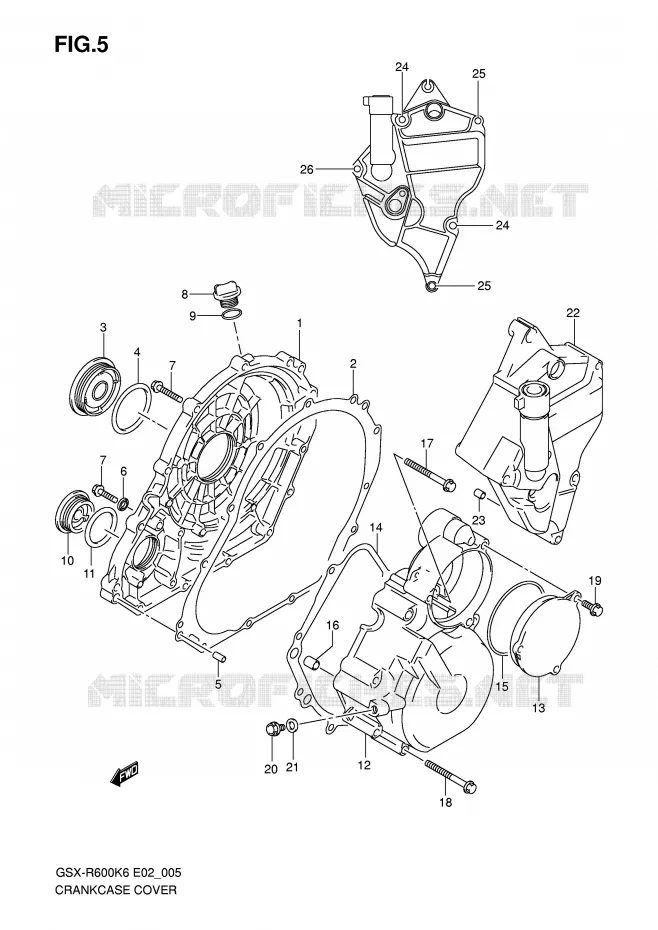 CRANKCASE COVER Suzuki MOTO 600 GSX-R 2006  GSX-R600U2K6(E2)