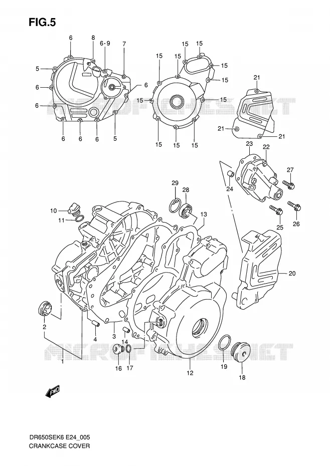 CRANKCASE COVER Suzuki MOTO 650 DR 2009  DR650SEK9(E24)