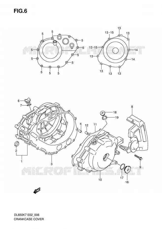CRANKCASE COVER Suzuki MOTO 650 V-STROM 2007  DL650U3K7(E2)