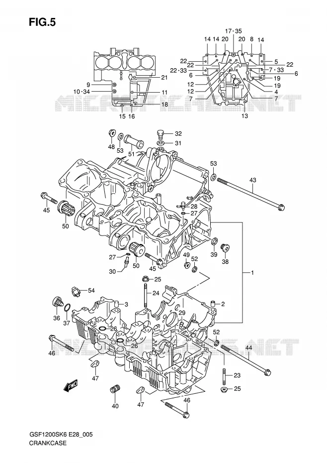 CRANKCASE Suzuki MOTO 1200 BANDIT 2006  GSF1200SAK6(E28)