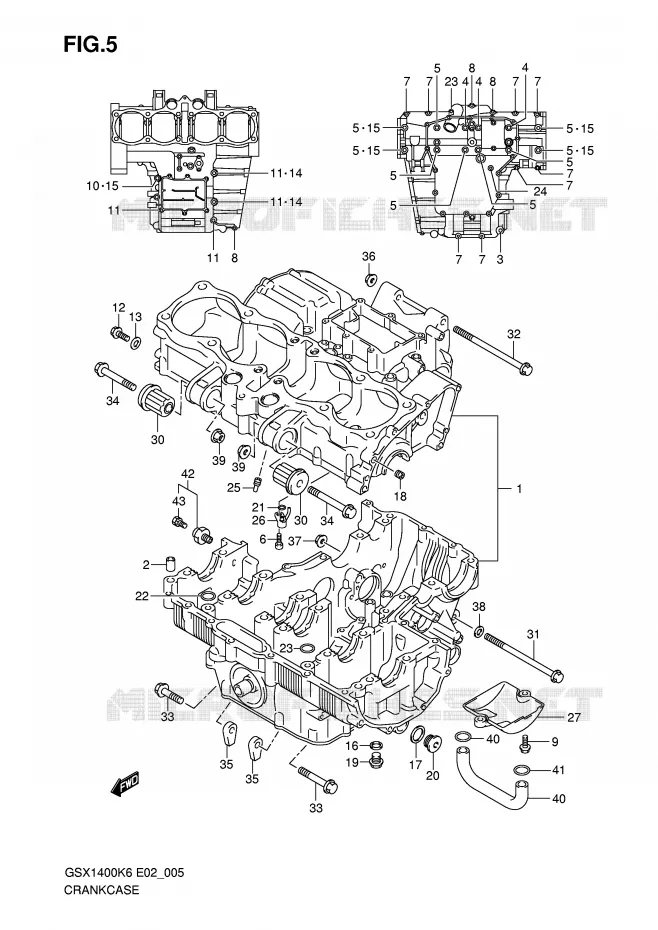 CRANKCASE Suzuki MOTO 1400 GSX 2007  GSX1400ZK7(E2)
