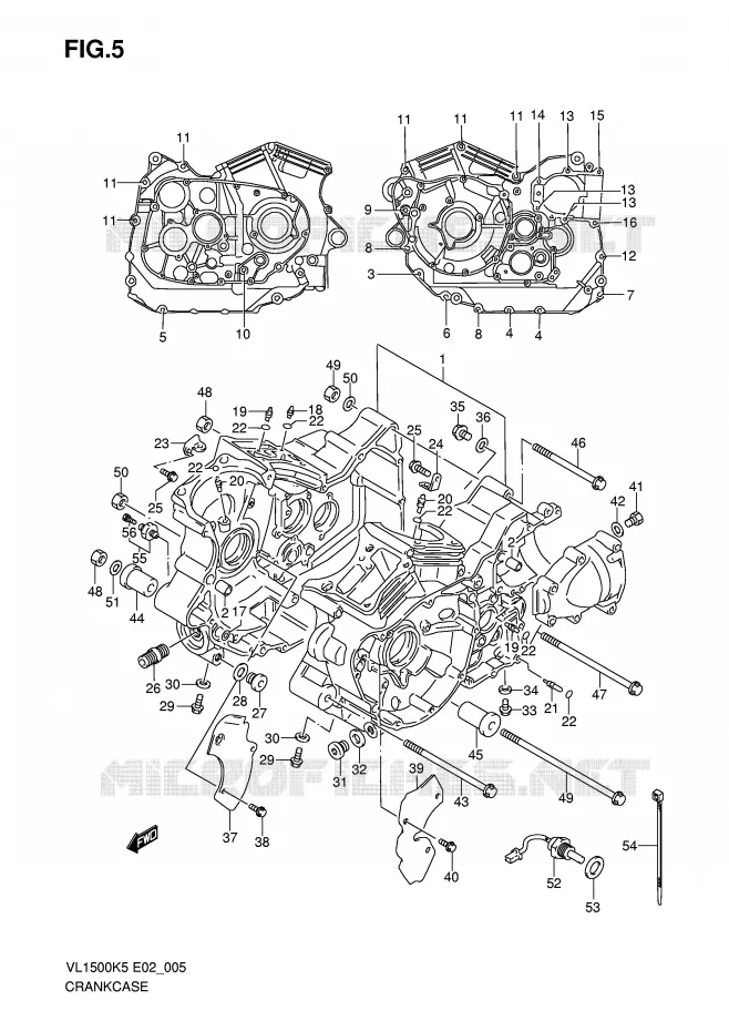 CRANKCASE Suzuki MOTO 1500 INTRUDER 2007  VL1500K7(E2)