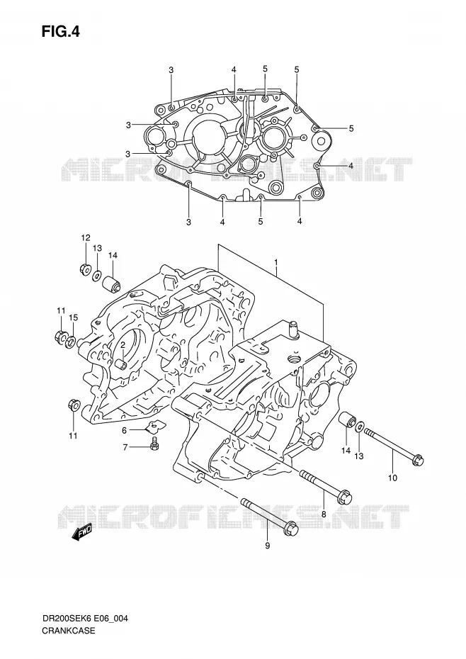 CRANKCASE Suzuki MOTO 200 DR 2008  DR200SEK8(E6)