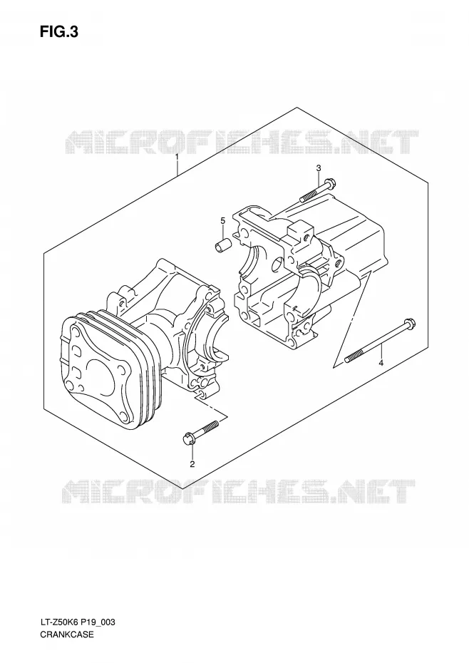 CRANKCASE Suzuki QUAD 50 QUADSPORT 2011  LT-Z50L0(P19)