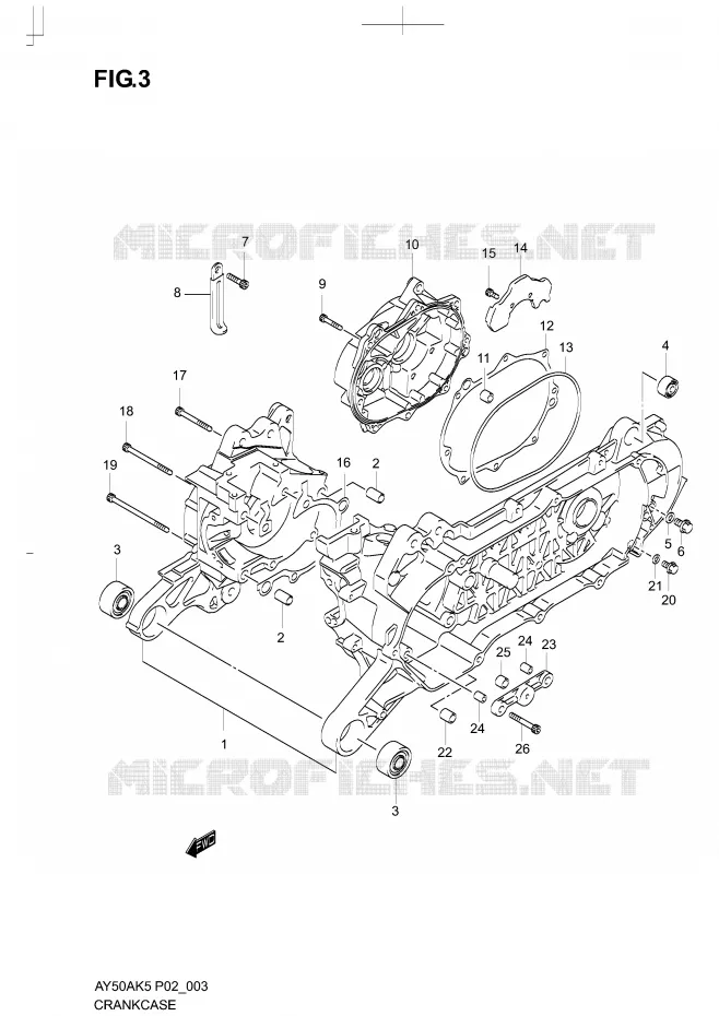 CRANKCASE Suzuki SCOOTER 50 KATANA 2006  AY50AK6