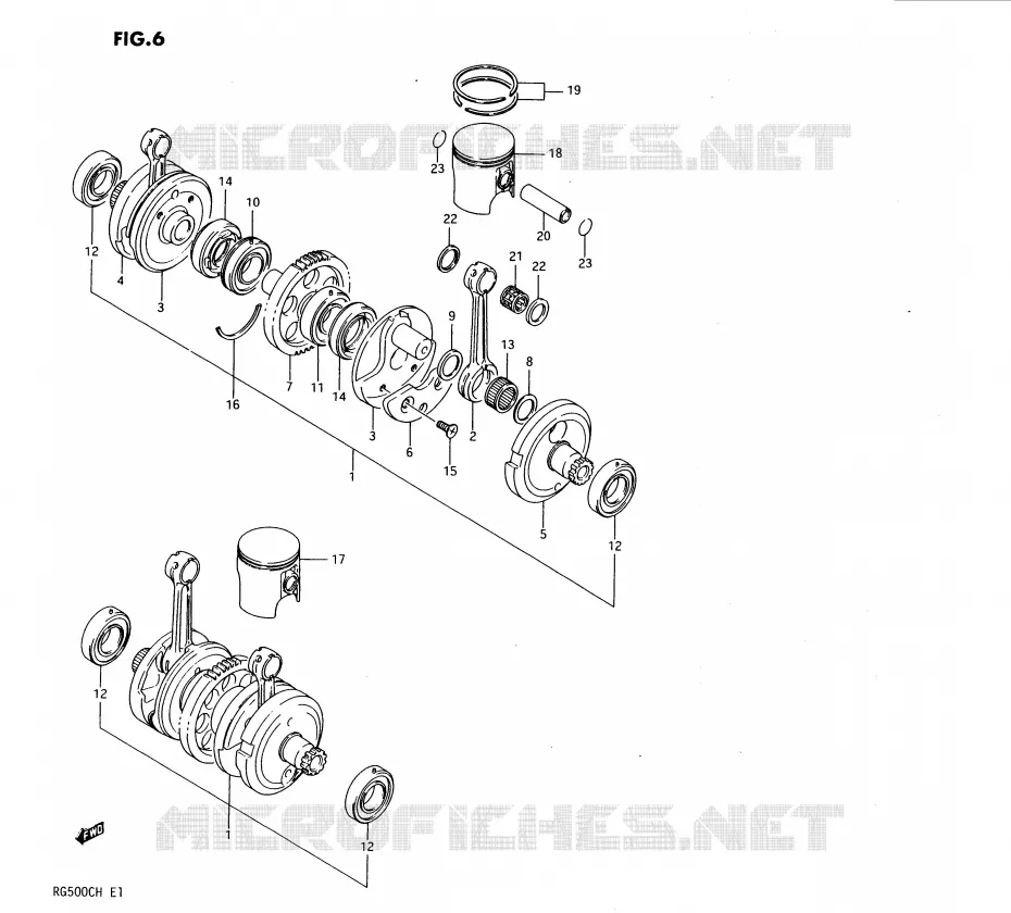 CRANKSHAFT Suzuki MOTO 500 RG 1987  RG500CH(E1)