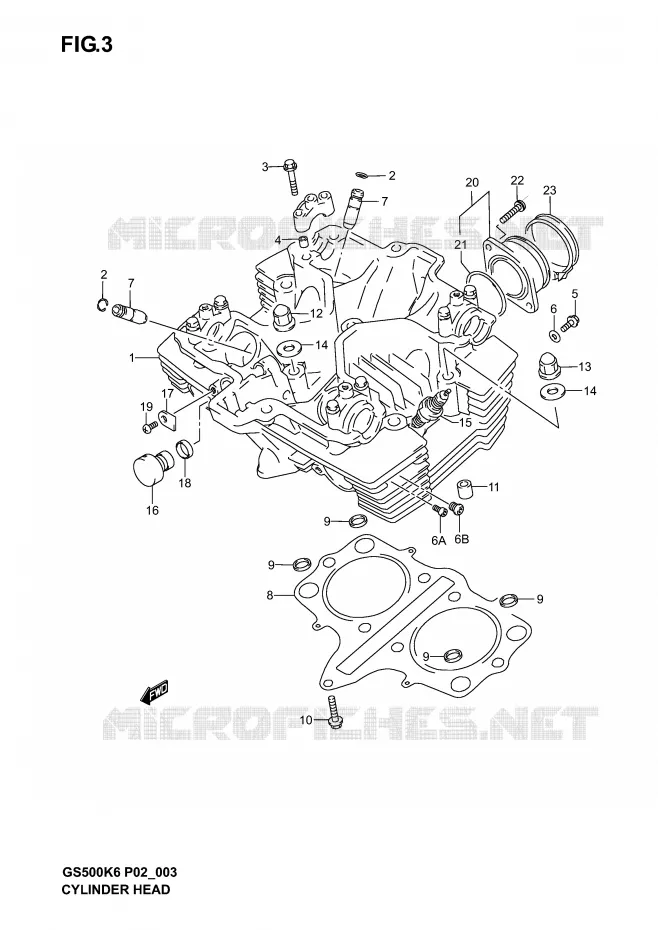 CYLINDER HEAD Suzuki MOTO 500 GS-F 2006  GS500FK6(P19)