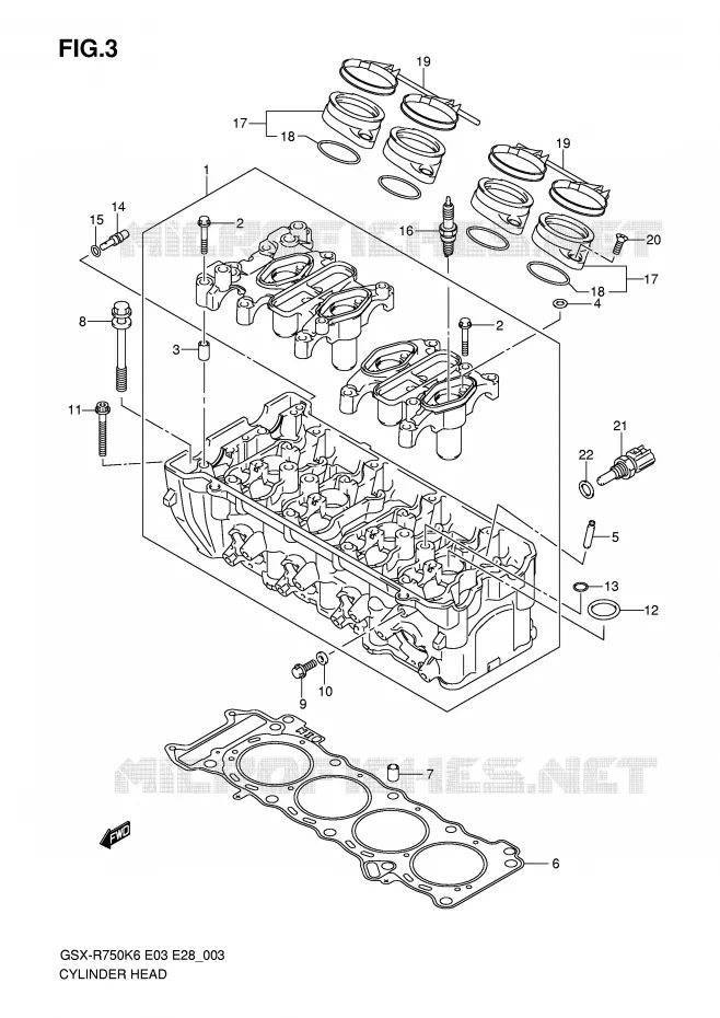 CYLINDER HEAD Suzuki MOTO 750 GSX-R 2006  GSX-R750K6(E3/E28)