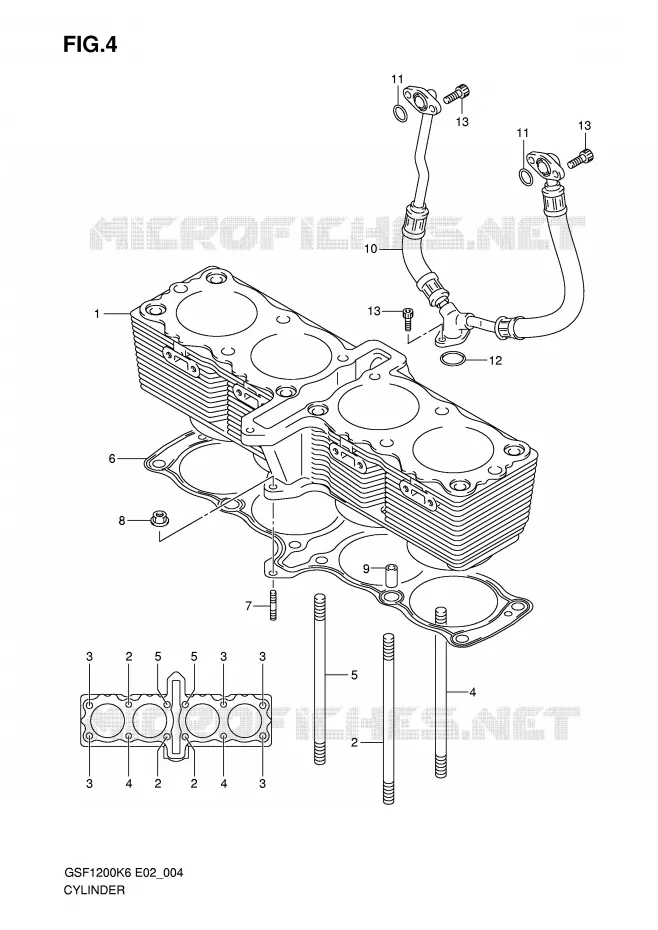 CYLINDER Suzuki MOTO 1200 BANDIT 2006  GSF1200SA K6 (E02,E19,E24)
