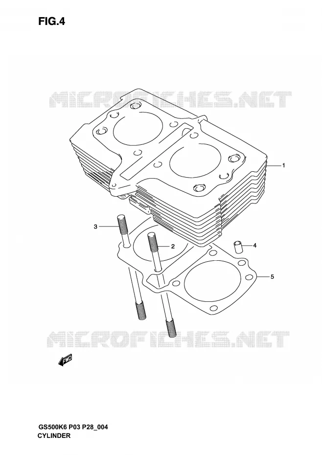 CYLINDER Suzuki MOTO 500 GS-F 2005  GS500FK5(P3)