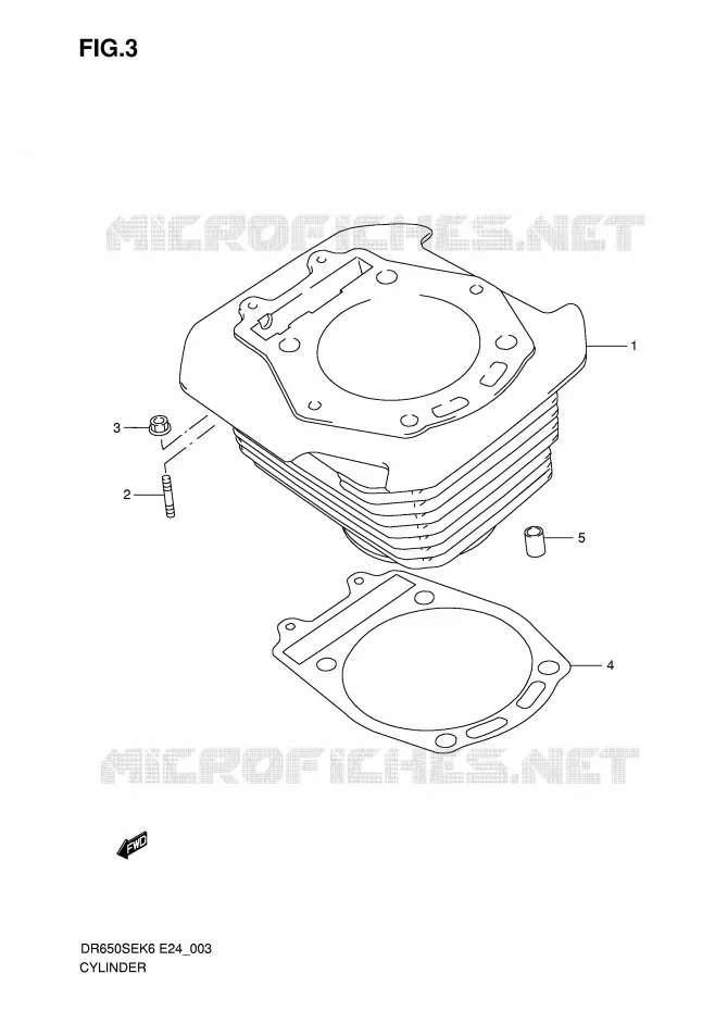 CYLINDER Suzuki MOTO 650 DR 2010  DR650SEL0(E24)