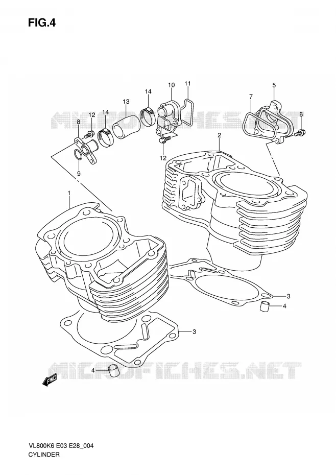 CYLINDER Suzuki MOTO 800 VOLUSIA 2007  VL800CK7(E3/E28)
