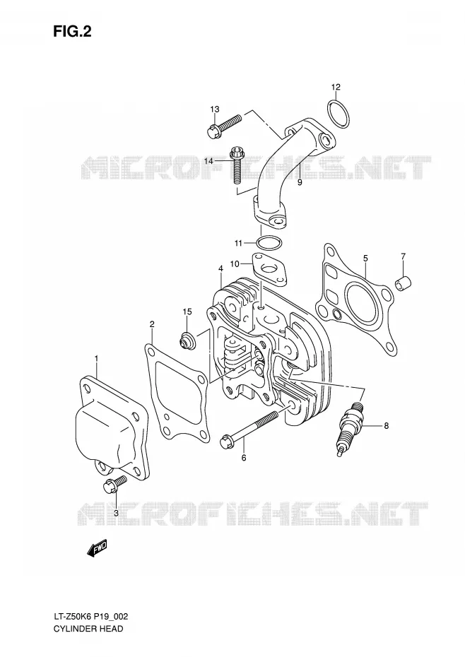 CYLINDER Suzuki QUAD 50 QUADSPORT 2012  LT-Z50L0(P19)