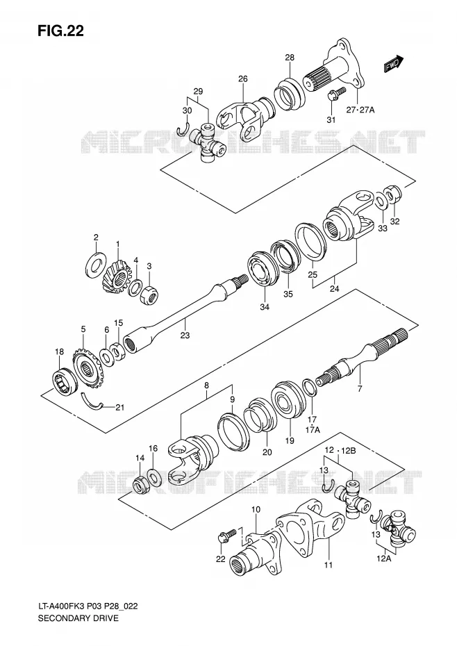 DRIVESHAFT Suzuki QUAD 400 EIGER 2012  LT-A400FK6(P3/P28)