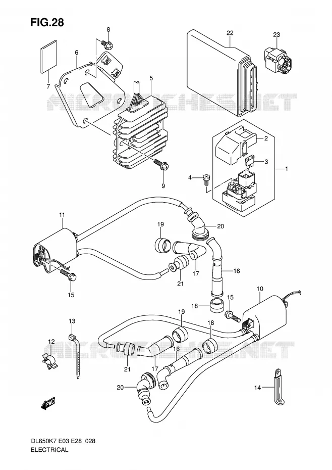ELECTRICAL (MODEL K7) Suzuki MOTO 650 V-STROM 2007  DL650K7(E3/E28)