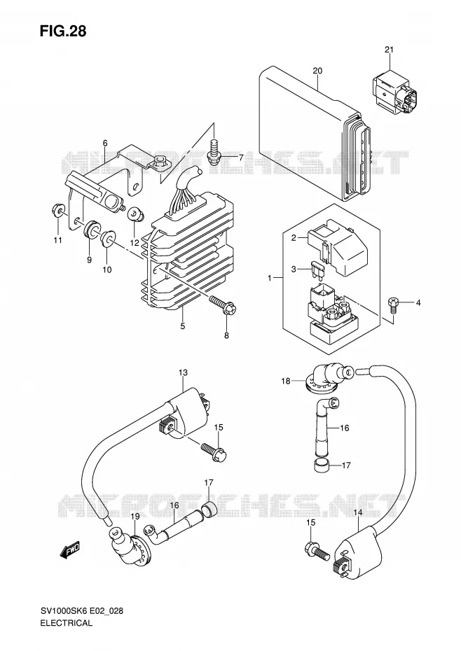 ELECTRICAL (SV1000/U1/U2) Suzuki MOTO 1000 SV 2007  SV1000S2K7(E2)
