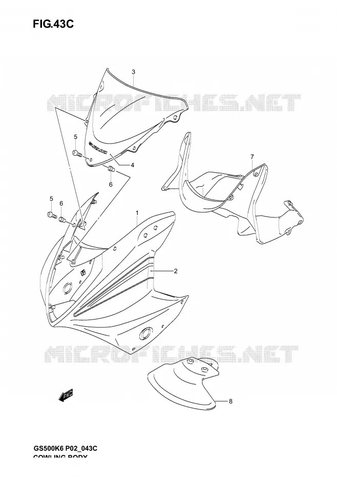 FAIRING (GS500FK6/FUK6) Suzuki MOTO 500 GS-F 2005  GS500FK5(P19)