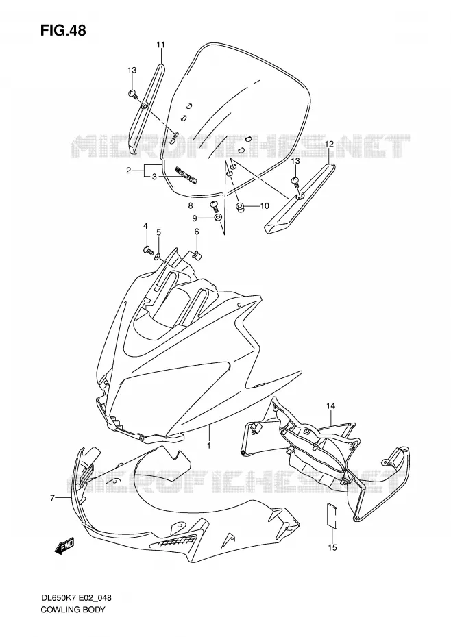 FAIRING Suzuki MOTO 650 V-STROM 2010  DL650UEL0(E2)