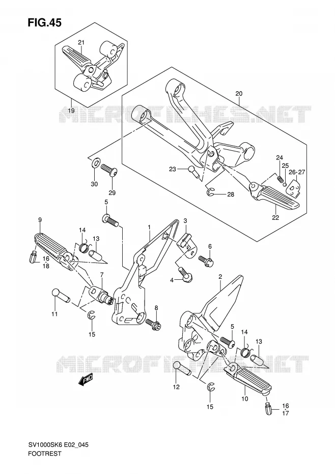 FOOTREST Suzuki MOTO 1000 SV 2006  SV1000K6(E2)