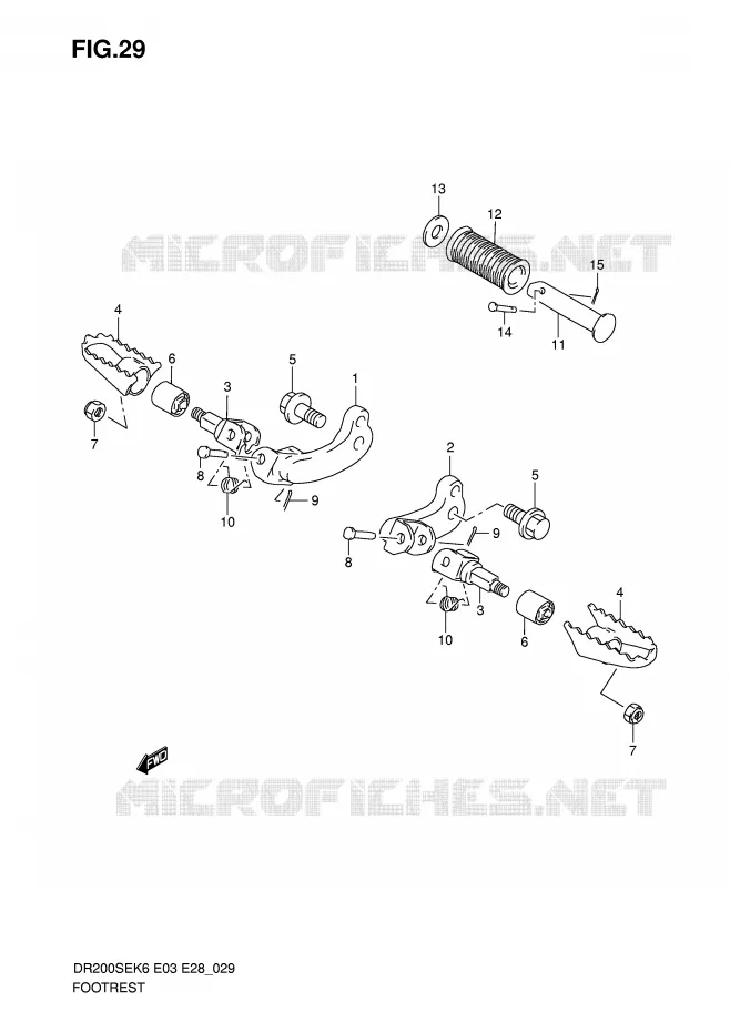 FOOTREST Suzuki MOTO 200 DR 2007  DR200SEK7(E3/E28)