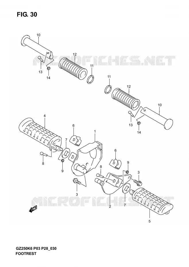 FOOTREST Suzuki MOTO 250 MARAUDER 2006  GZ250K6(P3)