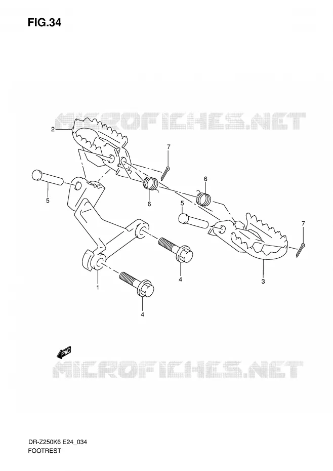 FOOTREST Suzuki MOTO 400 DR-Z 2009  DR-Z250K9(E24)