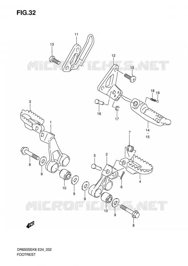 FOOTREST Suzuki MOTO 650 DR 2007  DR650SEK7(E24)