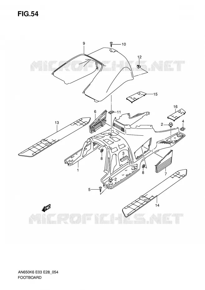 FOOTREST Suzuki SCOOTER 650 BURGMAN 2007  AN650K7(E3/E28)