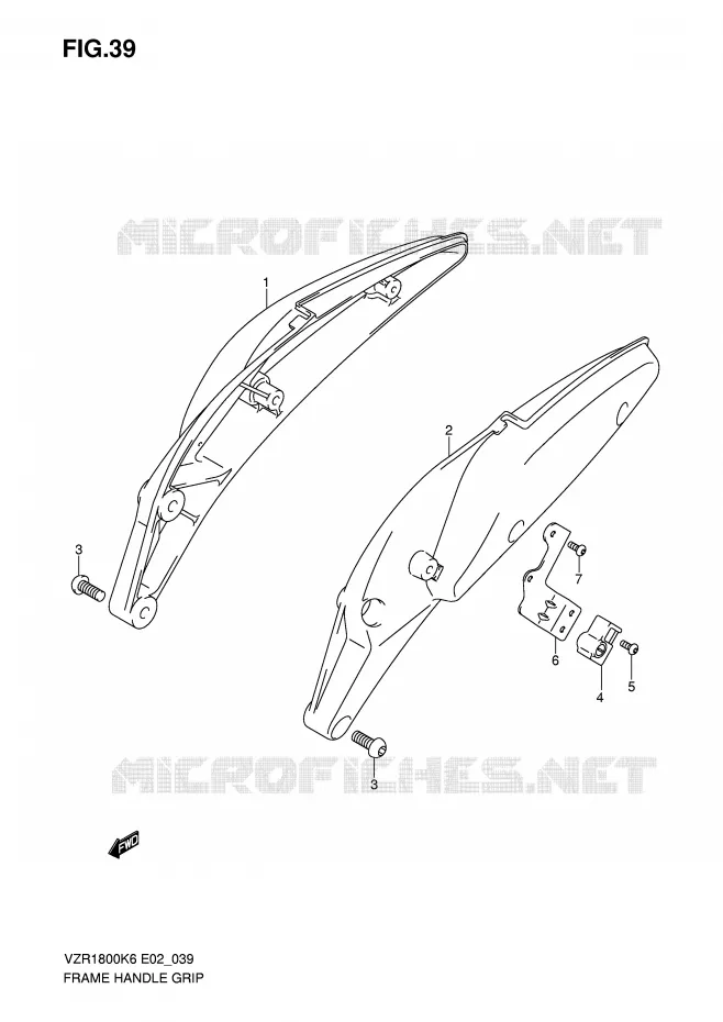 FRAME HANDLE GRIP (MODEL K6/K7) Suzuki MOTO 1800 INTRUDER 2007  VZR1800ZK7(E2)