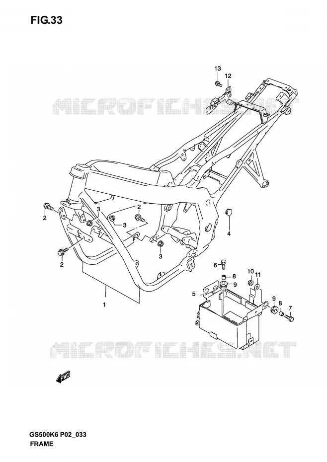 FRAME (MODEL K3) Suzuki MOTO 500 GS-F 2005  GS500FUK5(P19)