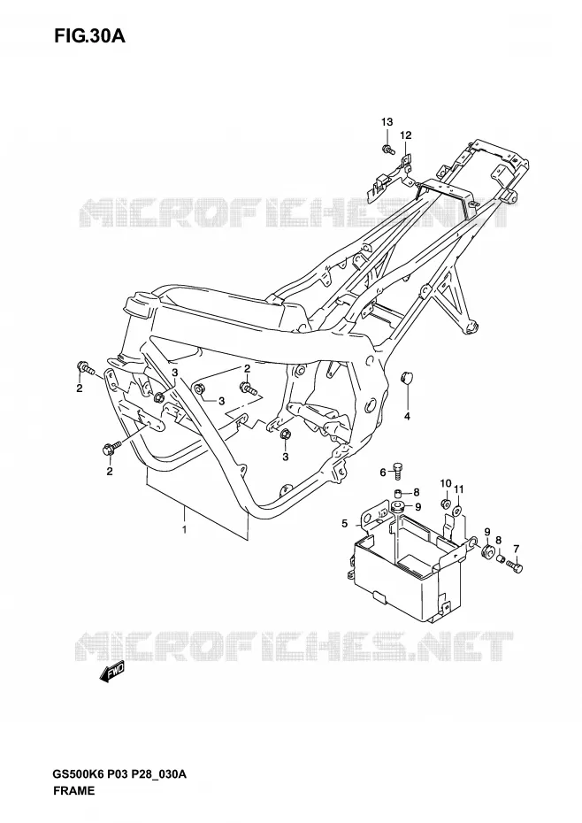 FRAME (MODEL K4/K5/K6) Suzuki MOTO 500 GS-E 2006  GS500K6(P3)