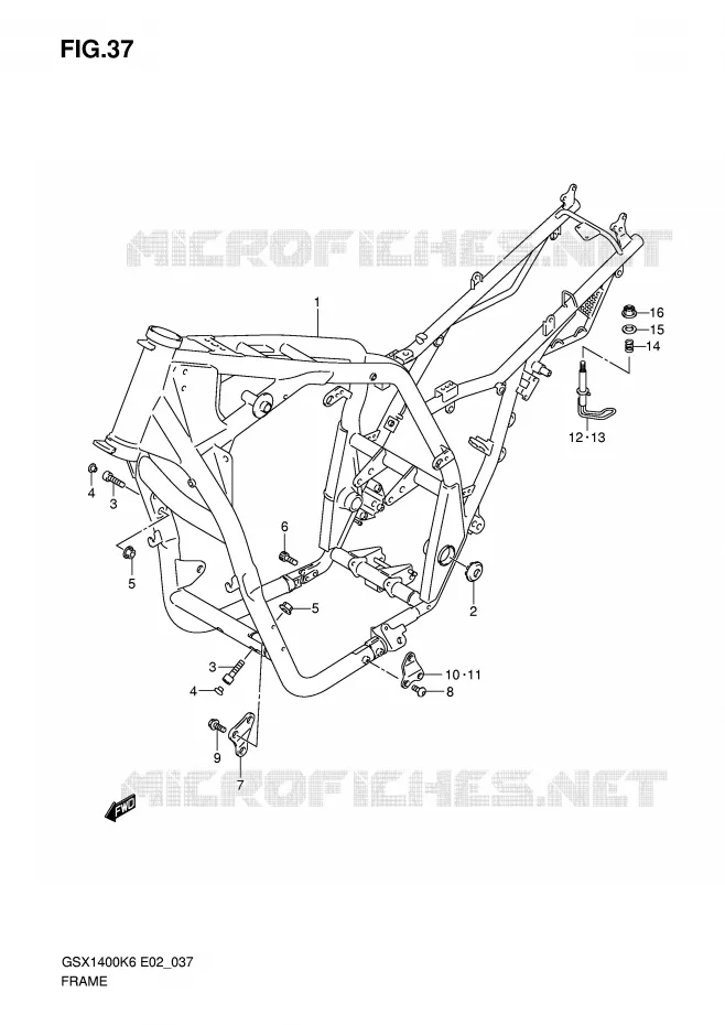 FRAME Suzuki MOTO 1400 GSX 2007  GSX1400K7(E2)