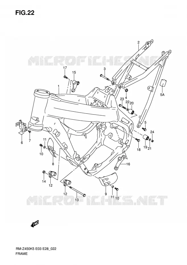 FRAME Suzuki MOTO 450 RM-Z 2007  RM-Z450K7(E3/E28)