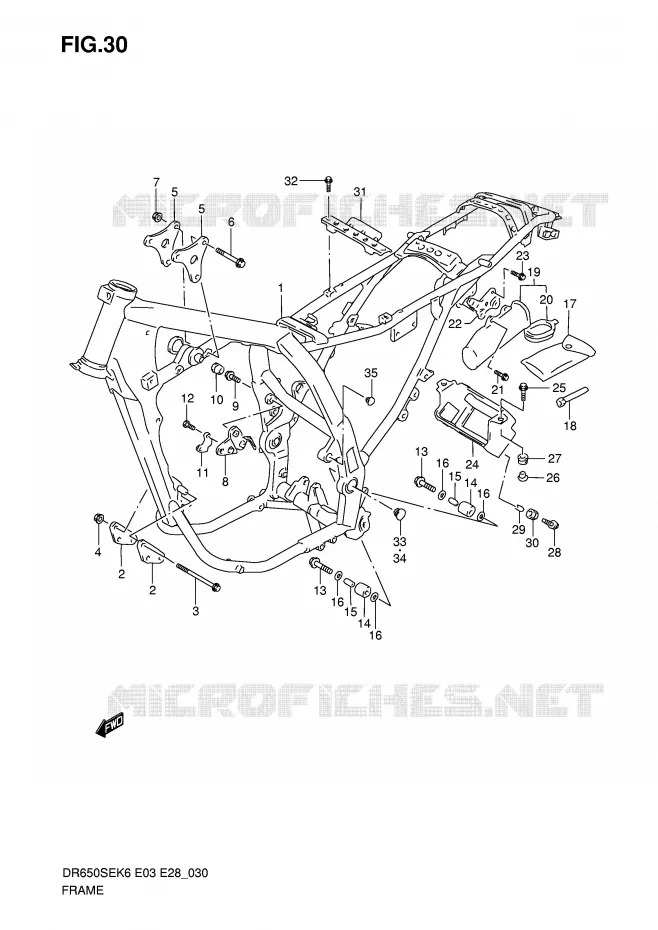 FRAME Suzuki MOTO 650 DR 2007  DR650SEK7(E3/E28)